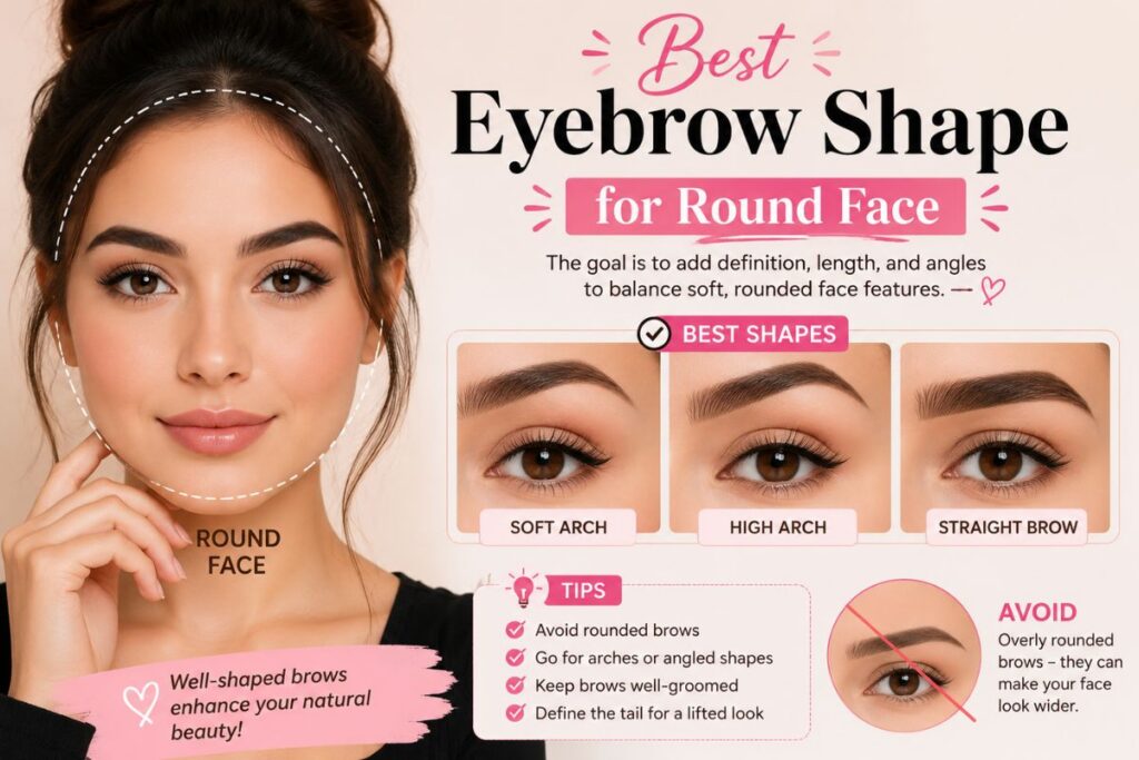 Best Eyebrow Shape for Round Face
