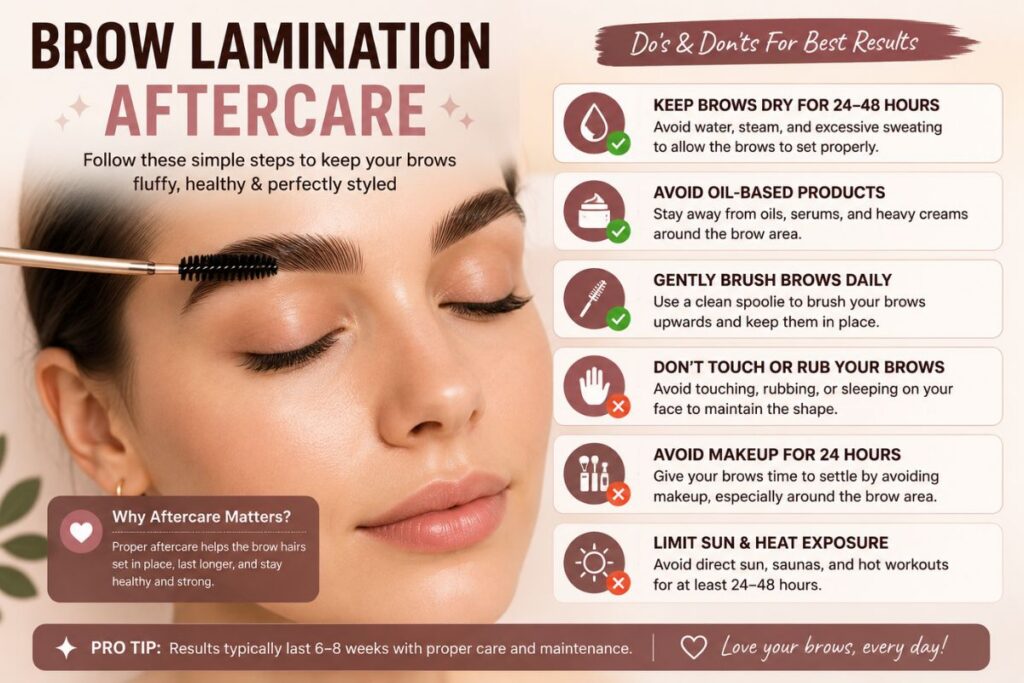 Brow Lamination Aftercare