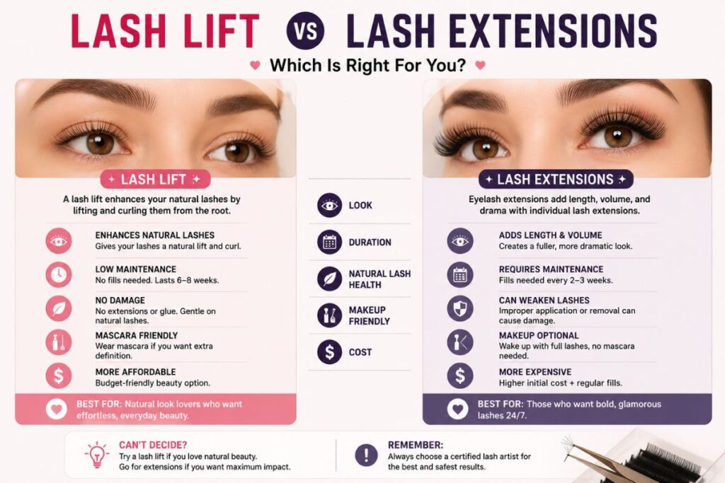 Lash Lift vs Lash Extensions